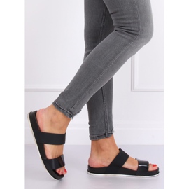 CK66P negru Papuci negri cu curele de cauciuc 2 CK66P negru Papuci negri cu curele de cauciuc 2