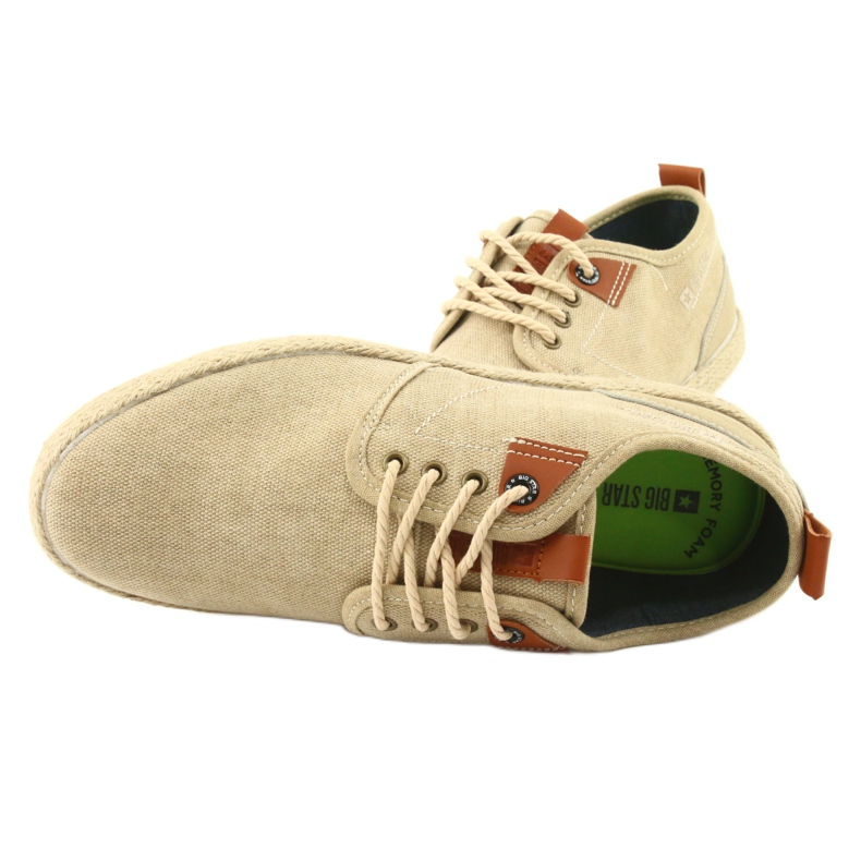 Espadrile pentru bărbați Big Star FF174153 dantelă maro 5