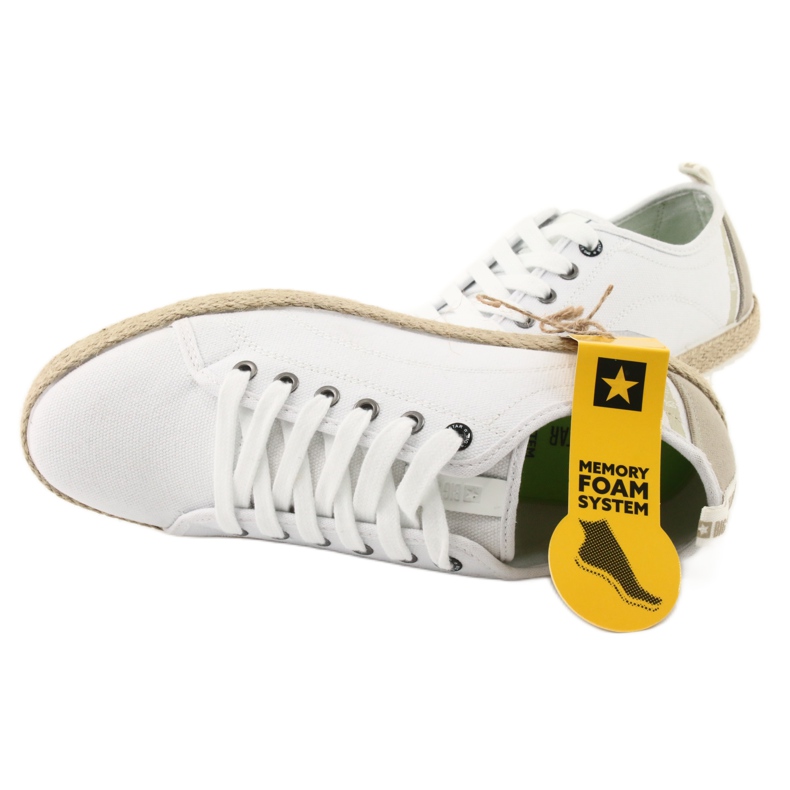 Espadrile pentru bărbați dantelă Big Star 174155 alb maro 1