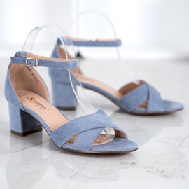 Seastar Sandale elegante din piele de căprioară albastru 1 Seastar Sandale elegante din piele de căprioară albastru 1