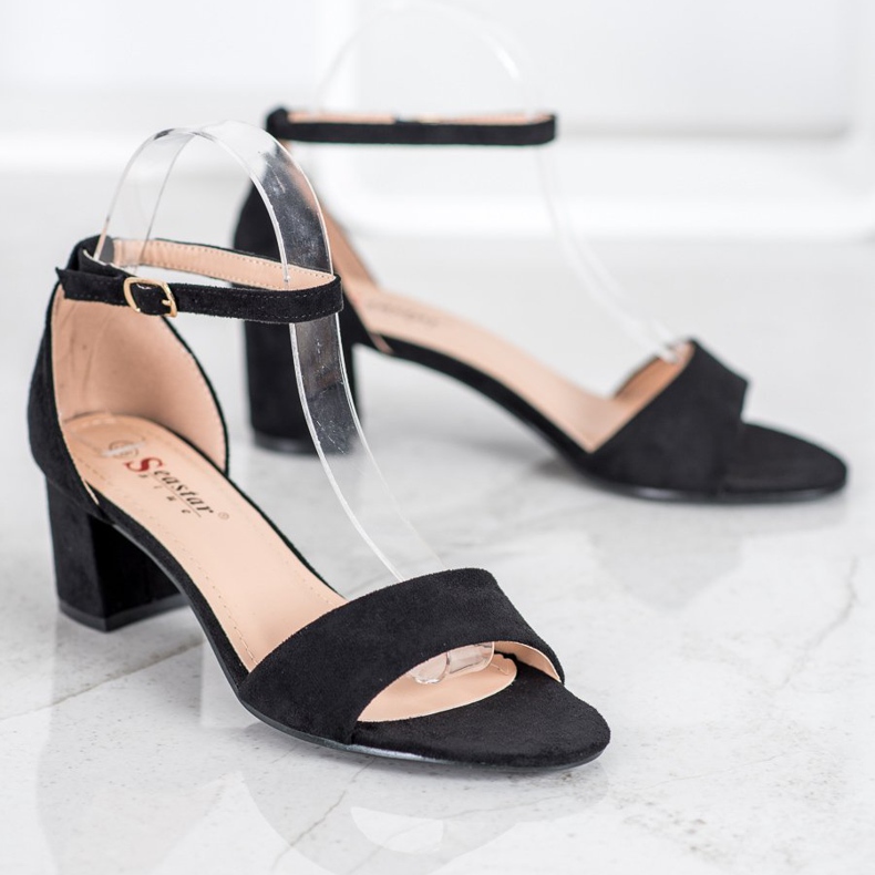 Seastar Sandale confortabile cu toc înalt negru 1