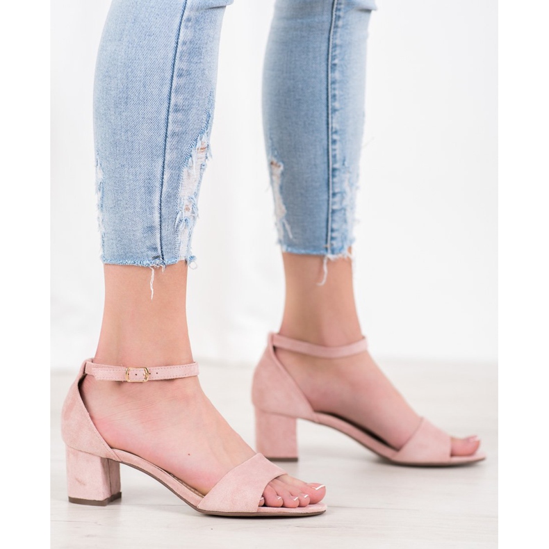 Seastar Sandale confortabile cu toc înalt roz 2 Seastar Sandale confortabile cu toc înalt roz 2