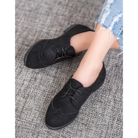 SHELOVET Pantofi clasici din piele intoarsa negru 1