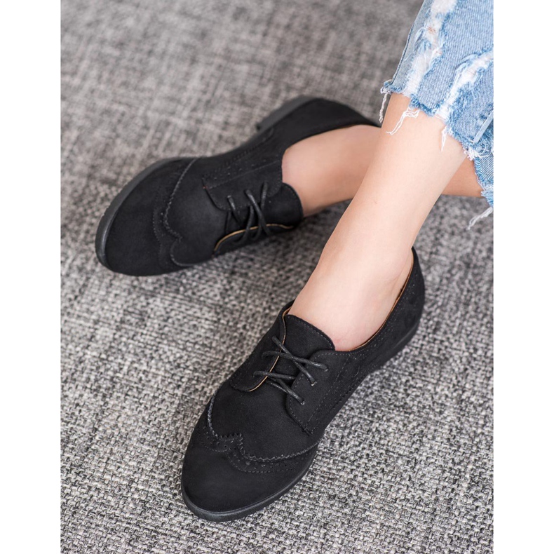 SHELOVET Pantofi clasici din piele intoarsa negru 1