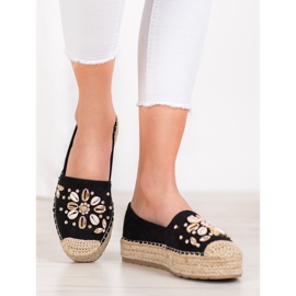 Seastar Espadrile Cu Ornamente negru 1