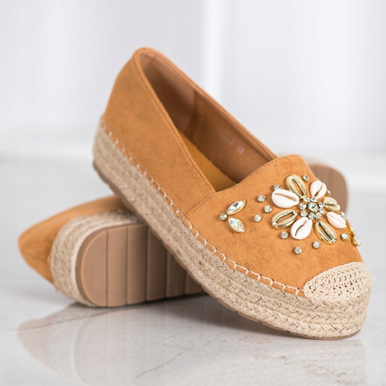 Seastar Espadrile Cu Ornamente maro 1