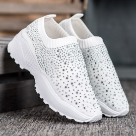 Diamantique Pantofi sport cu cristale alb 1