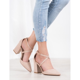 Seastar Pompele din piele intoarsa bej 1