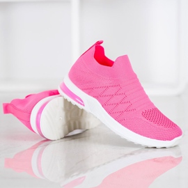 Diamantique Pantofi alunecați cu neon roz 1