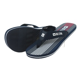 Papuci bărbați Big Star 174463 bleumarin alb roșu albastru marin 3