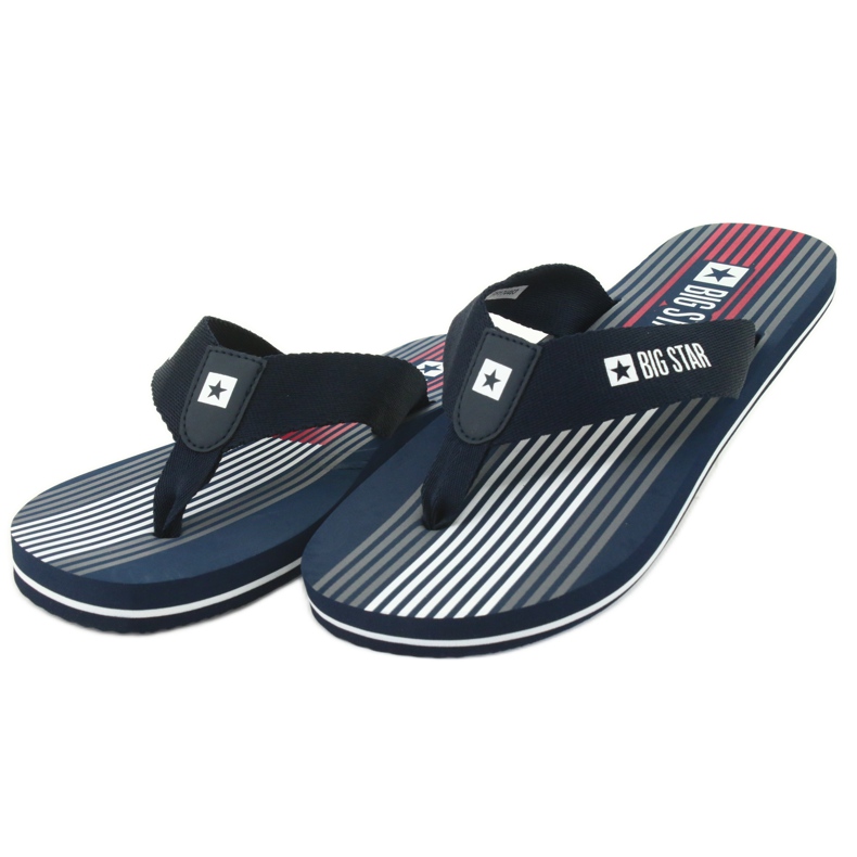 Papuci bărbați Big Star 174463 bleumarin alb roșu albastru marin 2