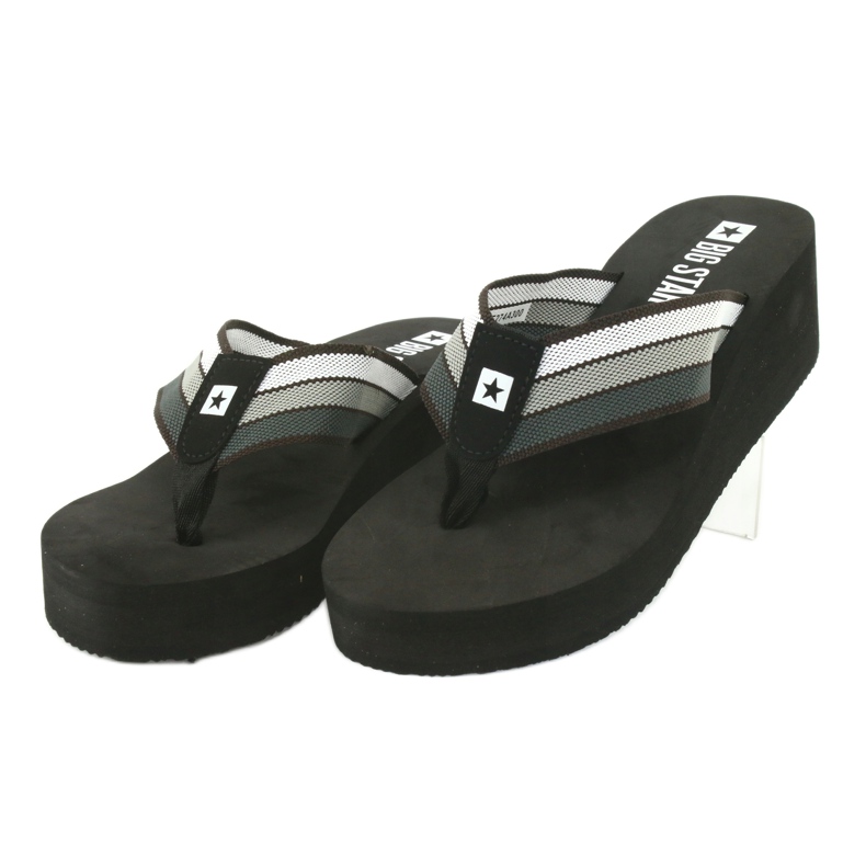Flip-flops Big Star pe pană 274A300 negru gri 2