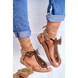 Sandale Lu Boo pentru femei, cu legături maro japoneze Mara 2 Sandale Lu Boo pentru femei, cu legături maro japoneze Mara 2