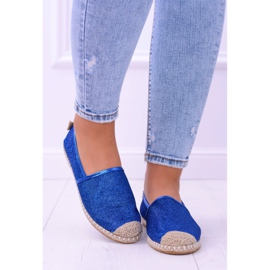 Espadrilele de damă Lu Boo Cornflower Slip On Brocade Miravet albastru 4