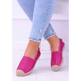 Espadrile Lu Boo pentru femei Slip On Fuchsia Brocade Miravet roz 1
