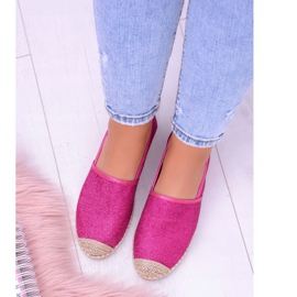 Espadrile Lu Boo pentru femei Slip On Fuchsia Brocade Miravet roz 2