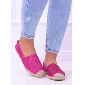 Espadrile Lu Boo pentru femei Slip On Fuchsia Brocade Miravet roz 4