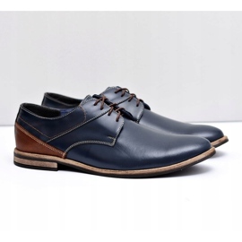 Bednarek Polish Shoes Brogues pentru bărbați Bednarek Elegant din piele maro albastru Marcelo albastru marin 1