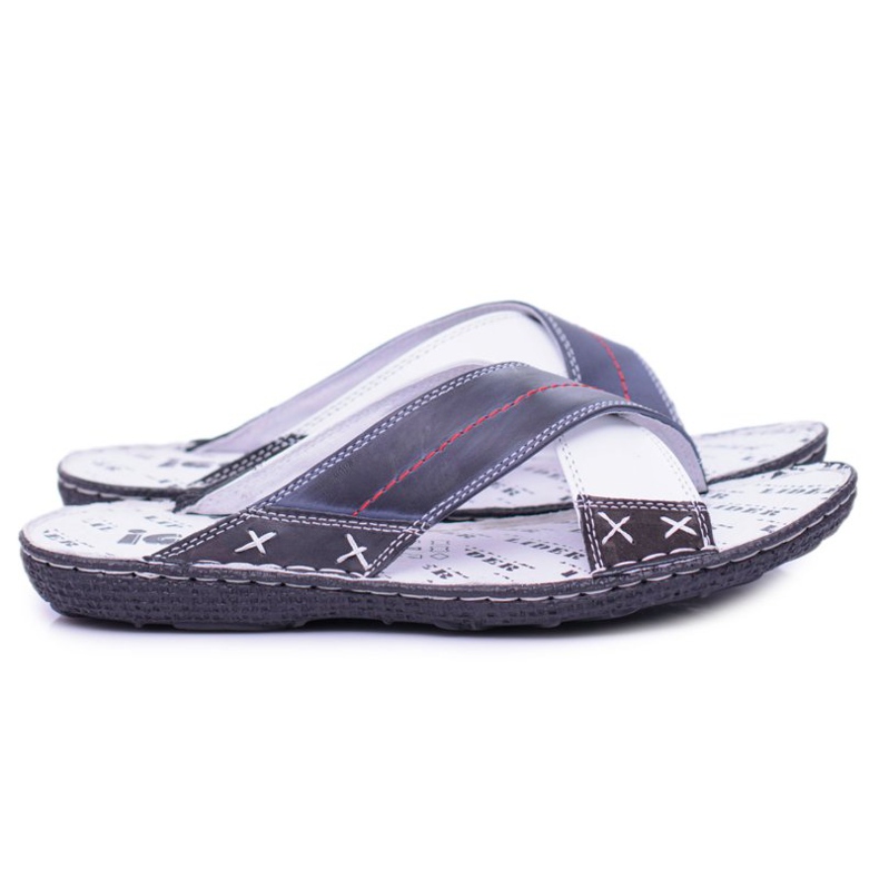 Iguana Papuci bărbați din piele deschisă bleumarin Bine albastru marin 2