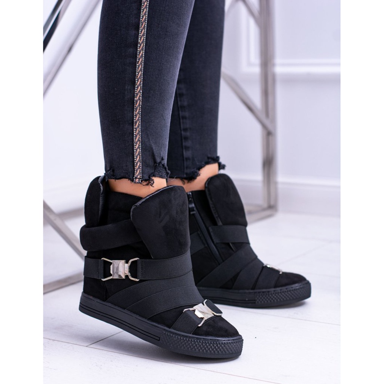 Adidași de damă Lu Boo Cu benzi elastice Pompe negre negru 1