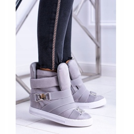 Adidași Lu Boo pentru femei, cu benzi elastice, pompe gri 1