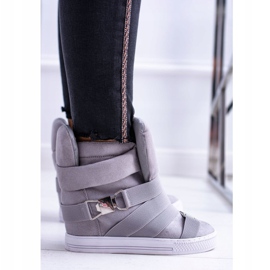 Adidași Lu Boo pentru femei, cu benzi elastice, pompe gri 2