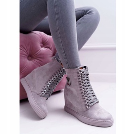 Adidași de Damă Lu Boo Cu Lanțuri Antilopă Gri Monica 2