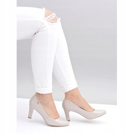 Pompă de damă Sergio Leone Orsola lăcuită gri deschis 1