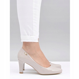 Pompă de damă Sergio Leone Orsola lăcuită gri deschis 2