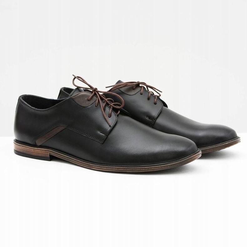 Bednarek Polish Shoes Brogues pentru bărbați Bednarek Elegant din piele neagră Edgardo negru 1