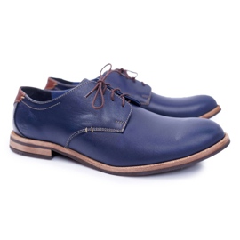 Bednarek Polish Shoes Pantofi bărbați eleganți de culoare albastru maro de la Feliciano albastru marin 1