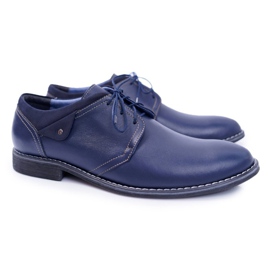 Bednarek Polish Shoes Brogues pentru bărbați Bednarek Elegant din piele albastru marin Oliviero 1