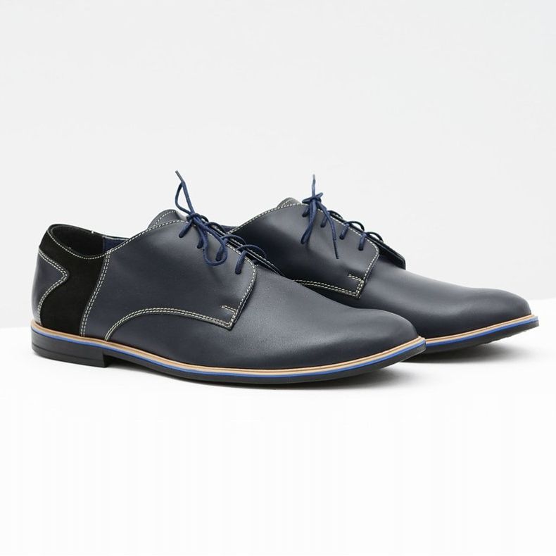 Bednarek Polish Shoes Brogues pentru bărbați Bednarek Elegant Leather Blue Navy Biagio albastru marin 1
