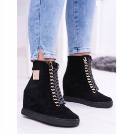 Adidași de Damă Lu Boo Cu Lanțuri Suede Negru Monica 2