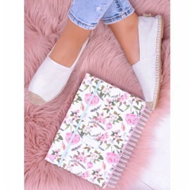 Espadrilele de damă Lu Boo White Slip On Brocade Miravet alb 8