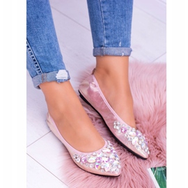 Balerini roz Lu Boo pe pietre elastice Chiar 2 Balerini roz Lu Boo pe pietre elastice Chiar 2