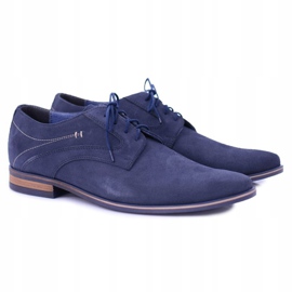Bednarek Polish Shoes Brogues pentru bărbați Bednarek Piele elegantă piele de căprioară bleumarin Eligio albastru marin 1