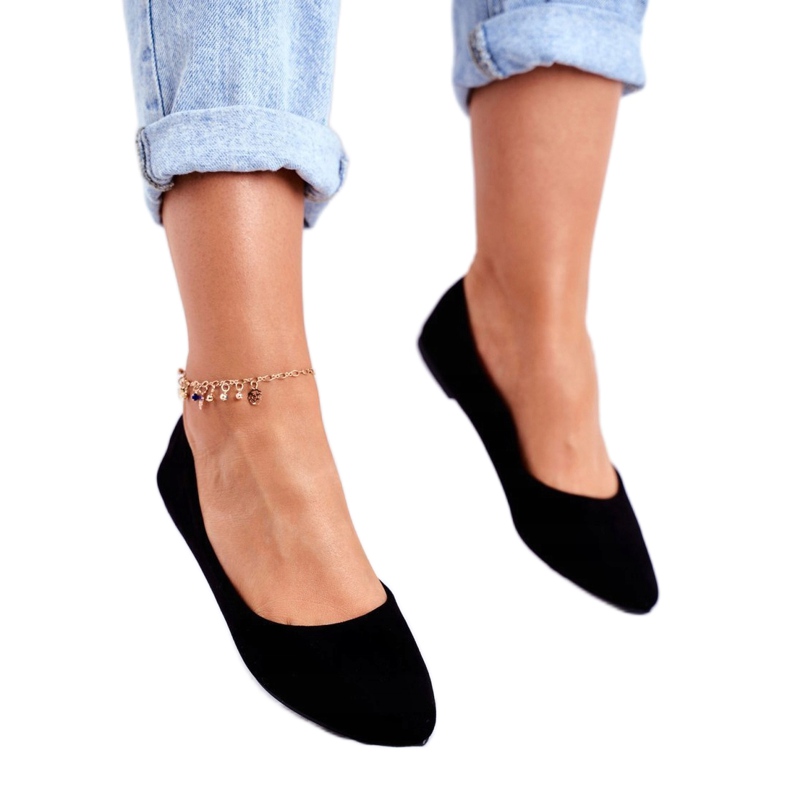 PS1 Balerini de damă negri din piele întoarsă Bueno negru 1 PS1 Balerini de damă negri din piele întoarsă Bueno negru 1