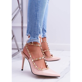 Tocuri înalte Vices pentru femei, pudră lăcuită cu știfturi Valenti Jets roz 1