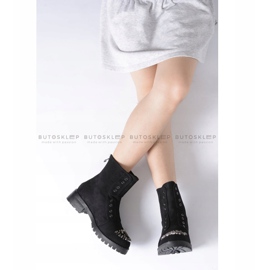 Botine negre Lu Boo pentru copii, cu piele de căprioară zirconiu cubic LittleCarrie negru 2 Botine negre Lu Boo pentru copii, cu piele de căprioară zirconiu cubic LittleCarrie negru 2