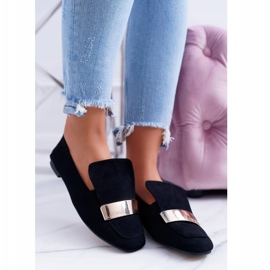 Mocasini de dama Insigne aurii Lordsy negru Lu Boo Harlem 1