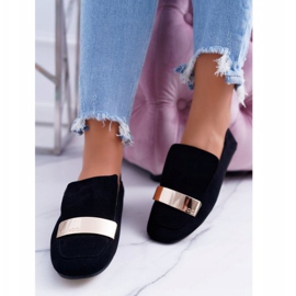 Mocasini de dama Insigne aurii Lordsy negru Lu Boo Harlem 2