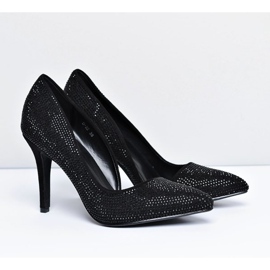 Vices Femei din piele neagră asimetrică cu pietre de stras Santee negru 1