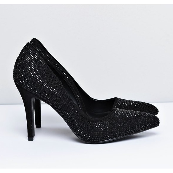 Vices Femei din piele neagră asimetrică cu pietre de stras Santee negru 2