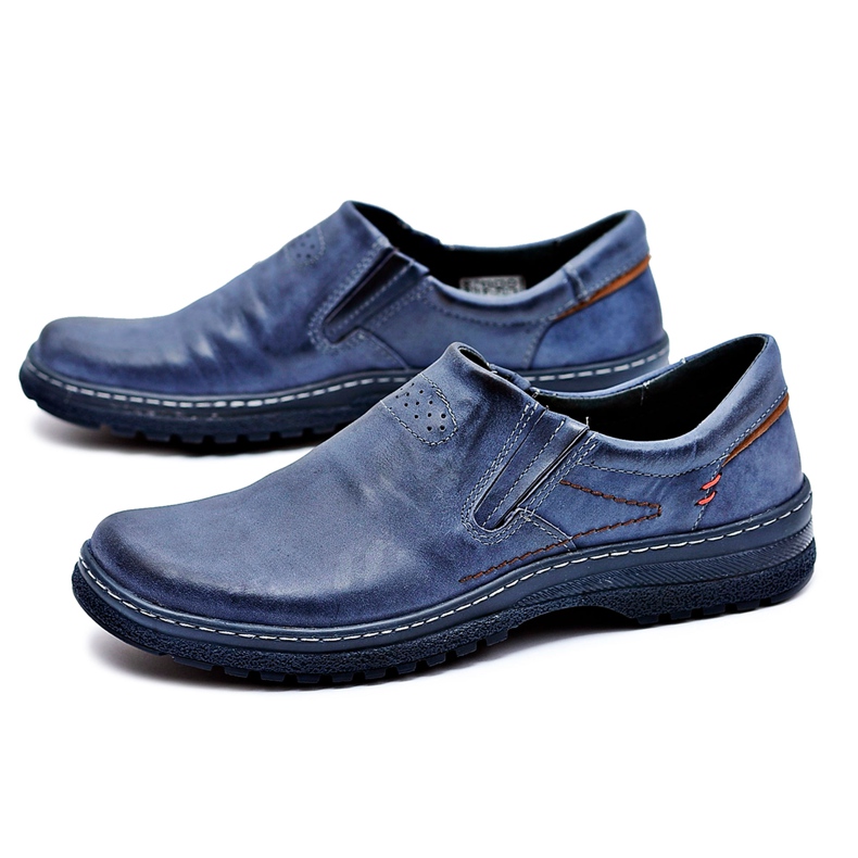 KOMODO Brogues pentru bărbați Pantofi din piele de culoare albastru marin Oversized Modest 1
