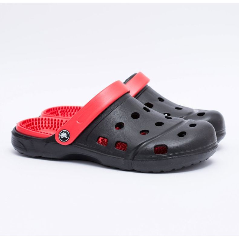 Flameshoes Papuci de grădină pentru bărbați Kroks Eva Black negru roșu 2