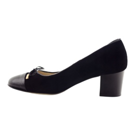 Pompe din piele cu un bol Sagan 2275 arc negru 2