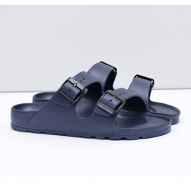 Flameshoes Papuci de casă pentru bărbați, de culoare albastru marină 1