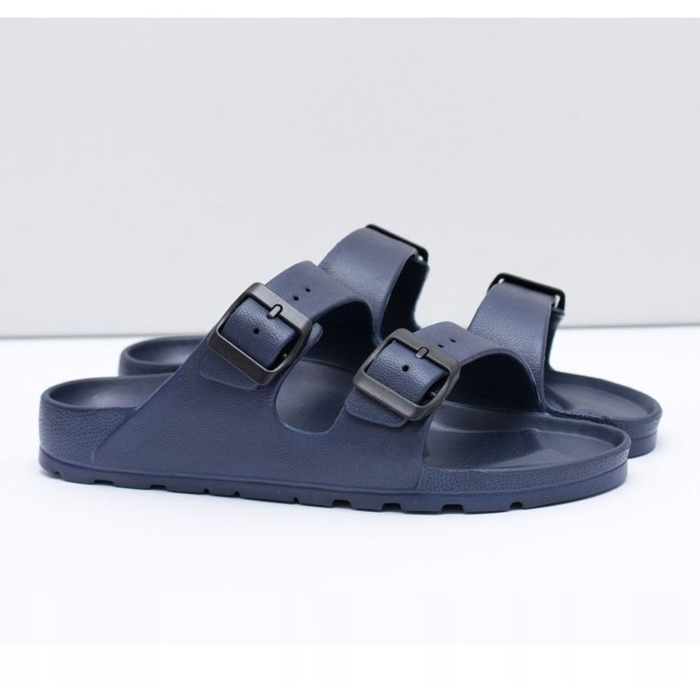 Flameshoes Papuci de casă pentru bărbați, de culoare albastru marină 1