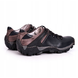 Bednarek Polish Shoes Pantofi de trekking din piele pentru bărbați Filippo albastru marin 1
